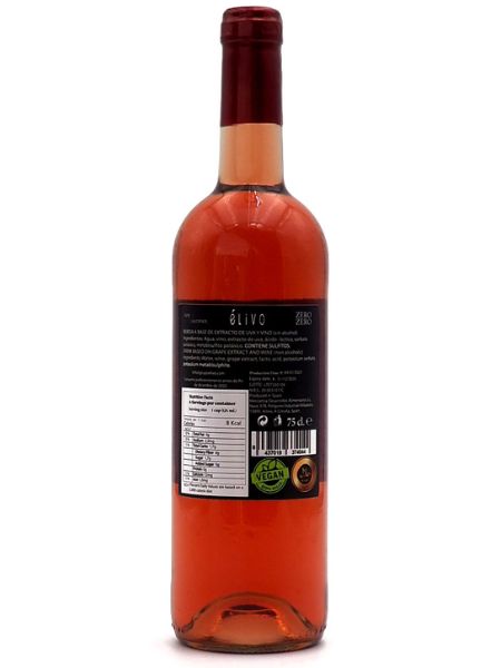 Bottle of Elivo Zero Zero Deluxe Alcohol Free Rose Wine