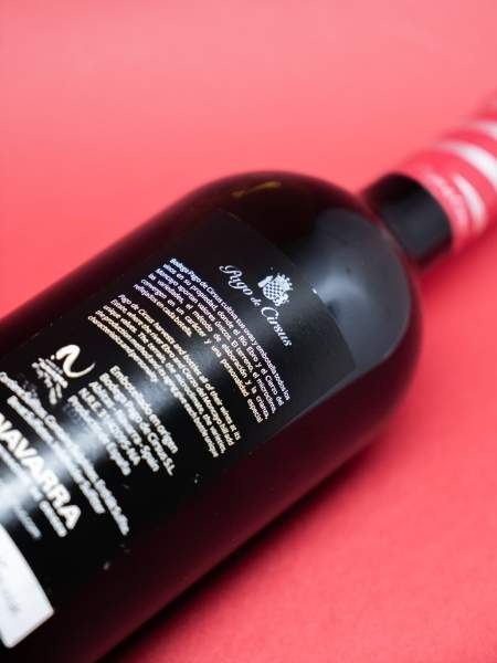 Back Black Label with Description of Pago de Cirsus Cuvee 